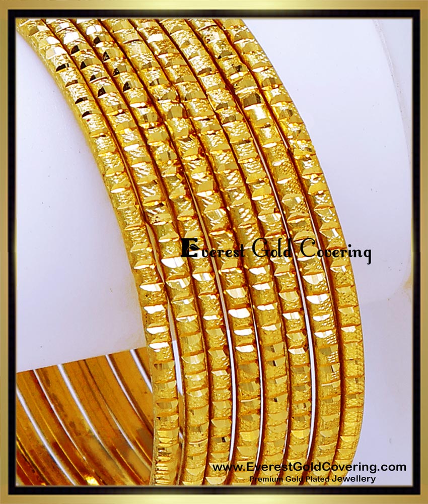 BNG948 - 2.6 Gold Plated Lightweight 8 Bangles for Daily Use