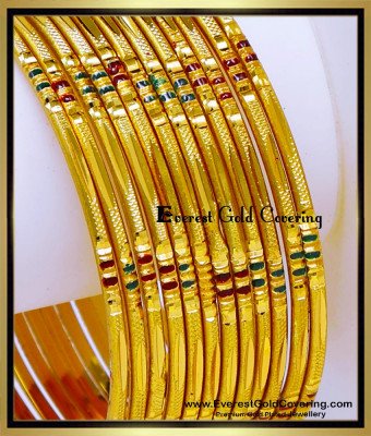 BNG952 - 2.6 Wedding Gold Plated Bangles Set Of 12 Pieces Online