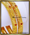 BNG955 - 2.6 Real Gold Design Ruby Stone 2 Gram Gold Forming Bangles