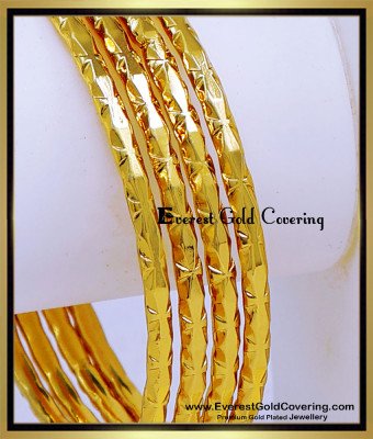 BNG965 - 2.4 Latest Diamond Cut Regular Use Impon Bangles Set