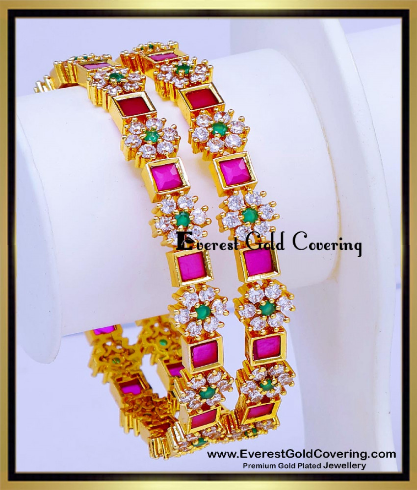BNG971 - 2.6 Elegant American Diamond Stone Bangles for Women