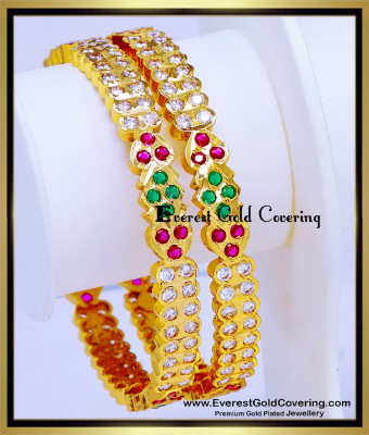 BNG979 - 2.6 Traditional Multi Stone Impon Bangles Wedding Collection