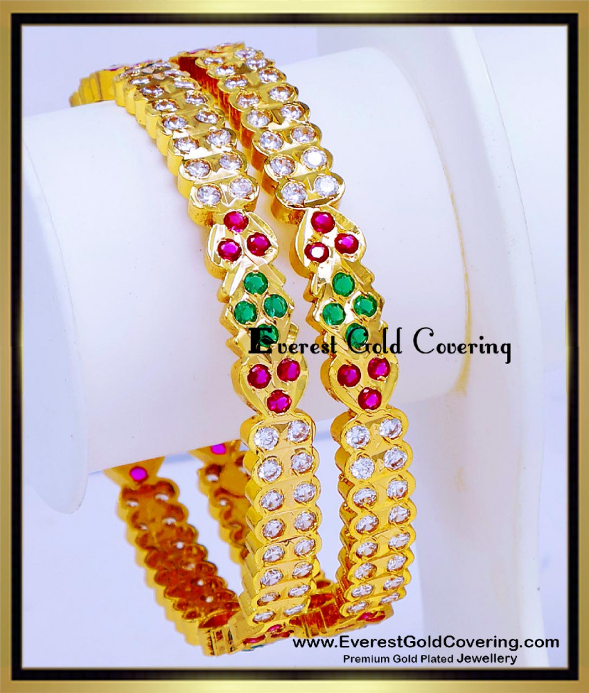 BNG979 - 2.6 Traditional Multi Stone Impon Bangles Wedding Collection