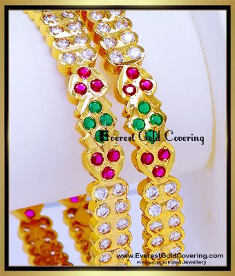 BNG979 - 2.6 Traditional Multi Stone Impon Bangles Wedding Collection