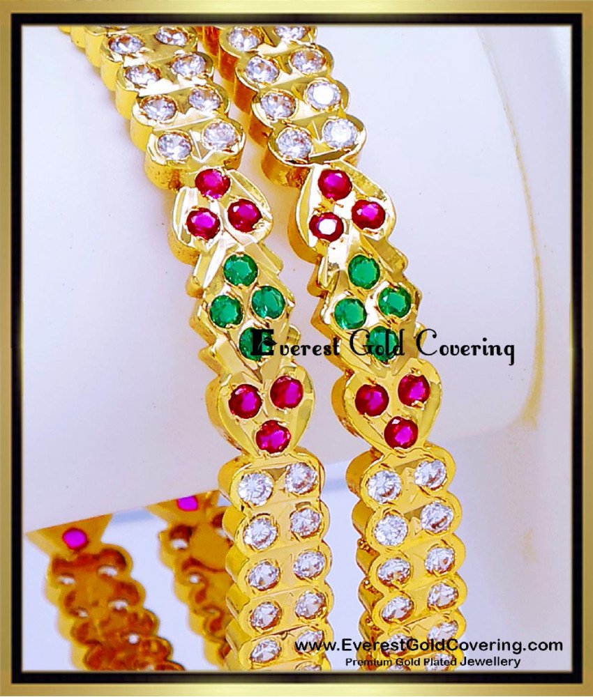 BNG979 - 2.6 Traditional Multi Stone Impon Bangles Wedding Collection