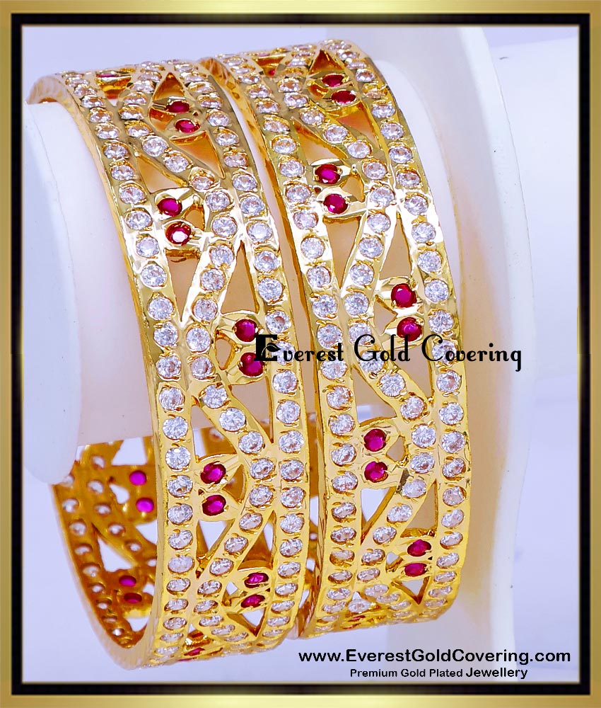 BNG981 - 2.8 First Quality Stone Five Metal Impon Bangles for Wedding