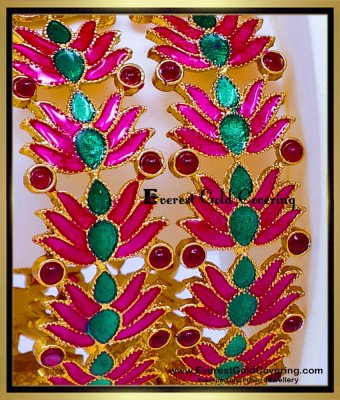 BNG984 - 2.4 Latest Lotus Design Antique Bangles Set for Women