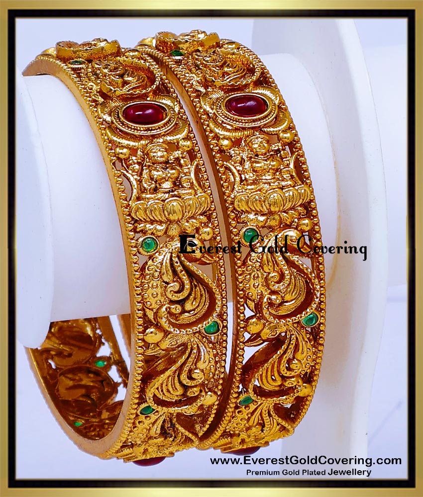 BNG988 - 2.4 Antique Jewellery Artificial Lakshmi Bangles Online