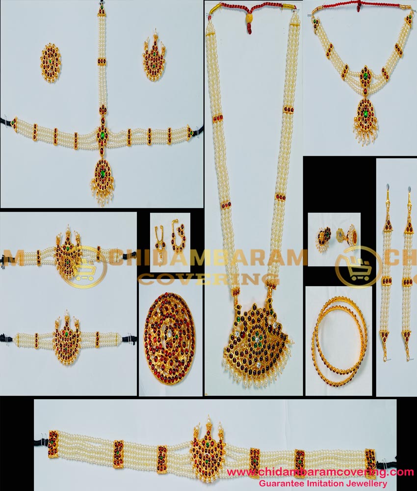 BNS01- Complete Set Bharatanatyam Jewellery with All The 10 Separate Ornaments 