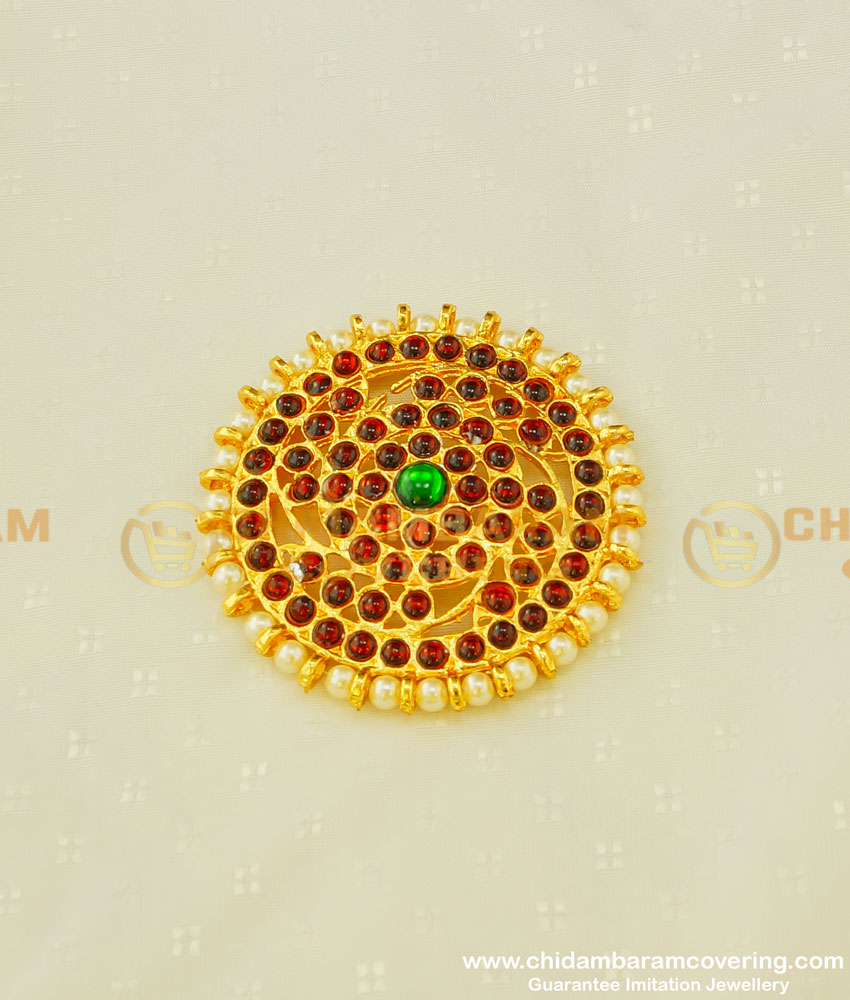 BNS11 - Bharatanatyam Hair Accessory Kemp Round Stone Rakudi For Women