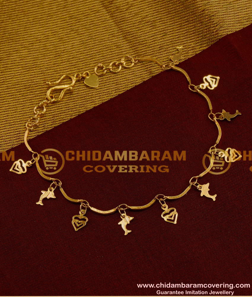 BCT010 - Latest Collection Hanging Dolphin and Heart Designs Bracelet Imitation Jewelry Online