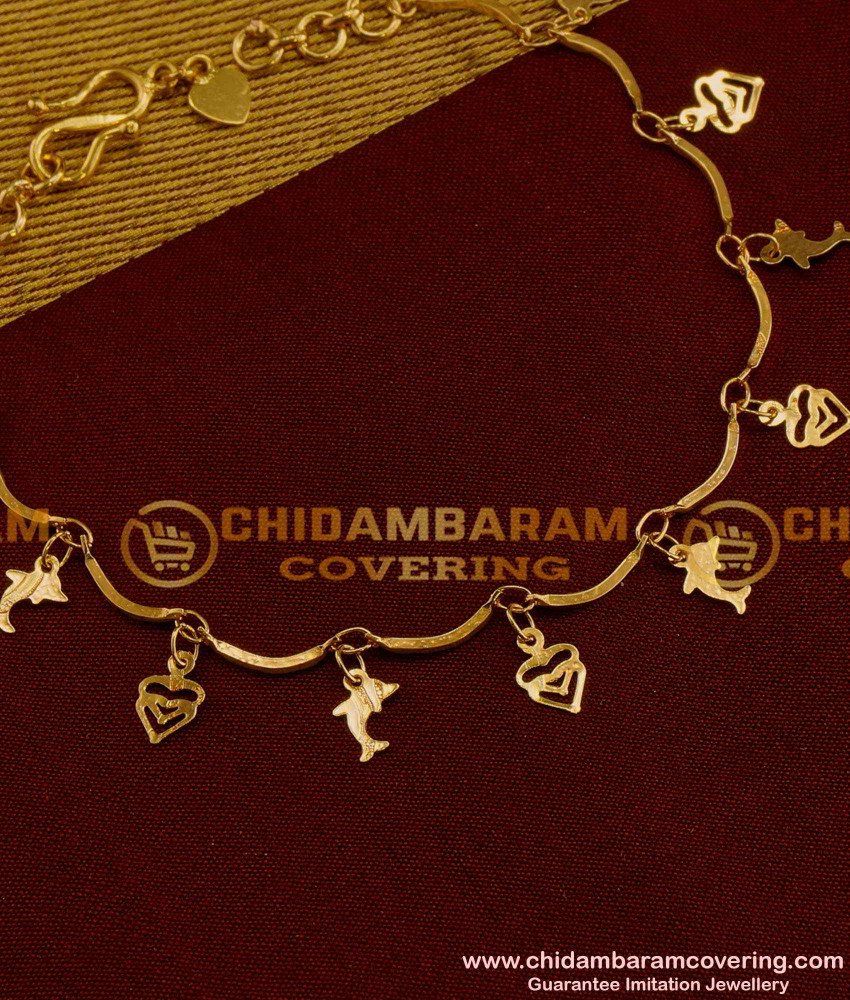 BCT010 - Latest Collection Hanging Dolphin and Heart Designs Bracelet Imitation Jewelry Online
