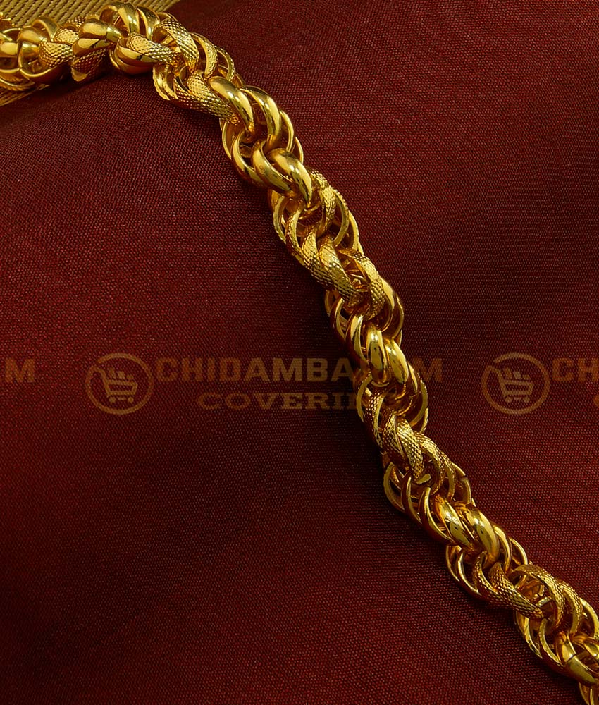 BCT115 - Gold Plated Heavy Thick Twisted Hand Chain Dragon Design Bracelet for Men