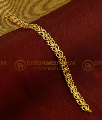 BCT118 - Stunning Gold One Gram Gold Heart Design Hand Chain Bracelet for Girls