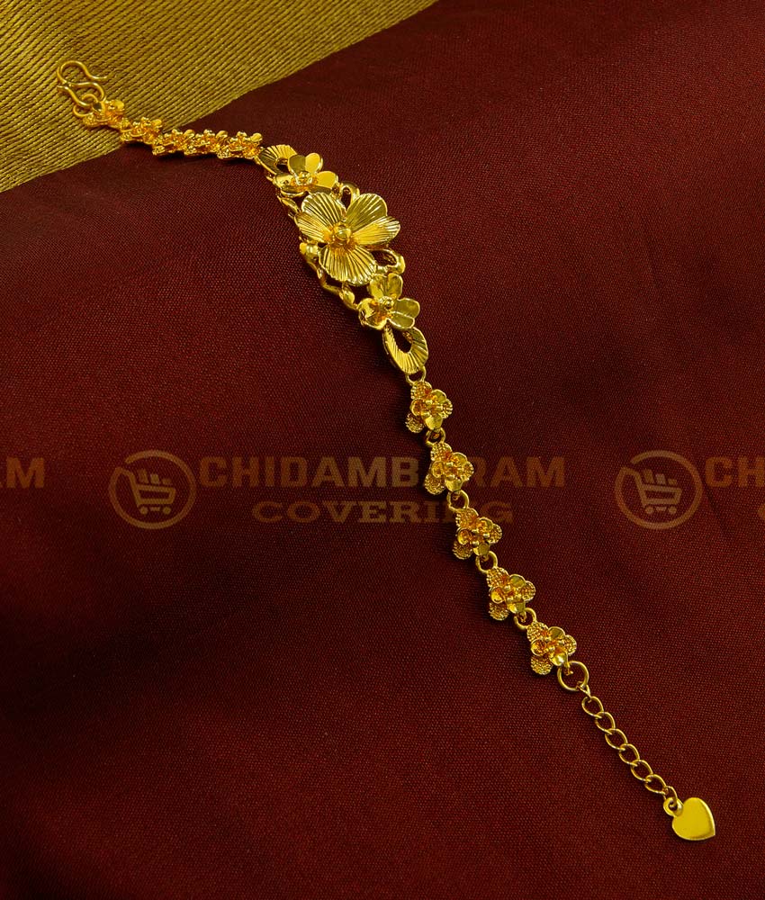 BCT119 - New Style Party Wear Gold Flower Bracelet Design Buy Online Shopping