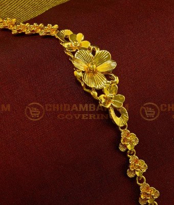 BCT119 - New Style Party Wear Gold Flower Bracelet Design Buy Online Shopping