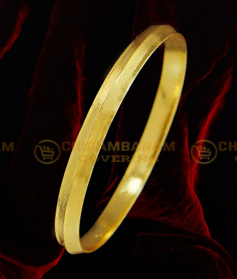 BCT122 - 2.10  Size One Gram Gold Plated Daily Wear Gold Kada Design Plain Gold Kappu for Men 