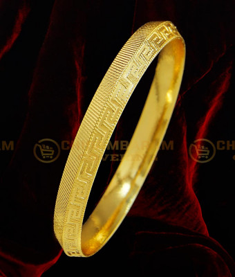 BCT123 - 2.10 Size Buy Latest Daily Use Pure Gold Plated Designer Punjabi Hand Kada Design for Men 