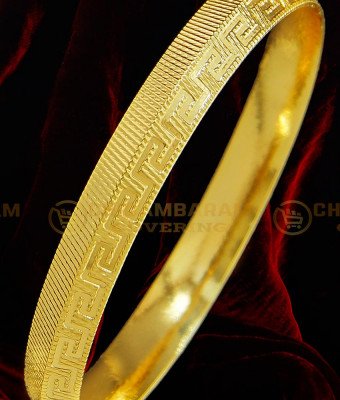 BCT123 - 2.10 Size Buy Latest Daily Use Pure Gold Plated Designer Punjabi Hand Kada Design for Men 