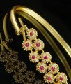 BCT132 - 2.4 Size Buy Gorgeous American Diamond Gold Style Flower Kada Bracelet Online 