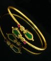 BCT136 - 2.6 size Kerala Traditional Ad Stone Open Type Green Nagapadam Palakka Bracelet for Girls