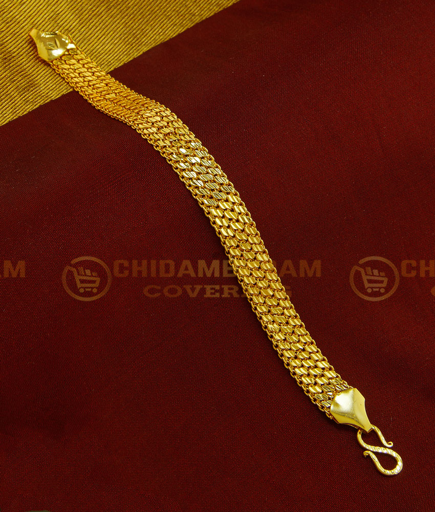 BCT141 - Most Attractive Real Gold Design Men Broad Bracelet Latest Collection for Wedding