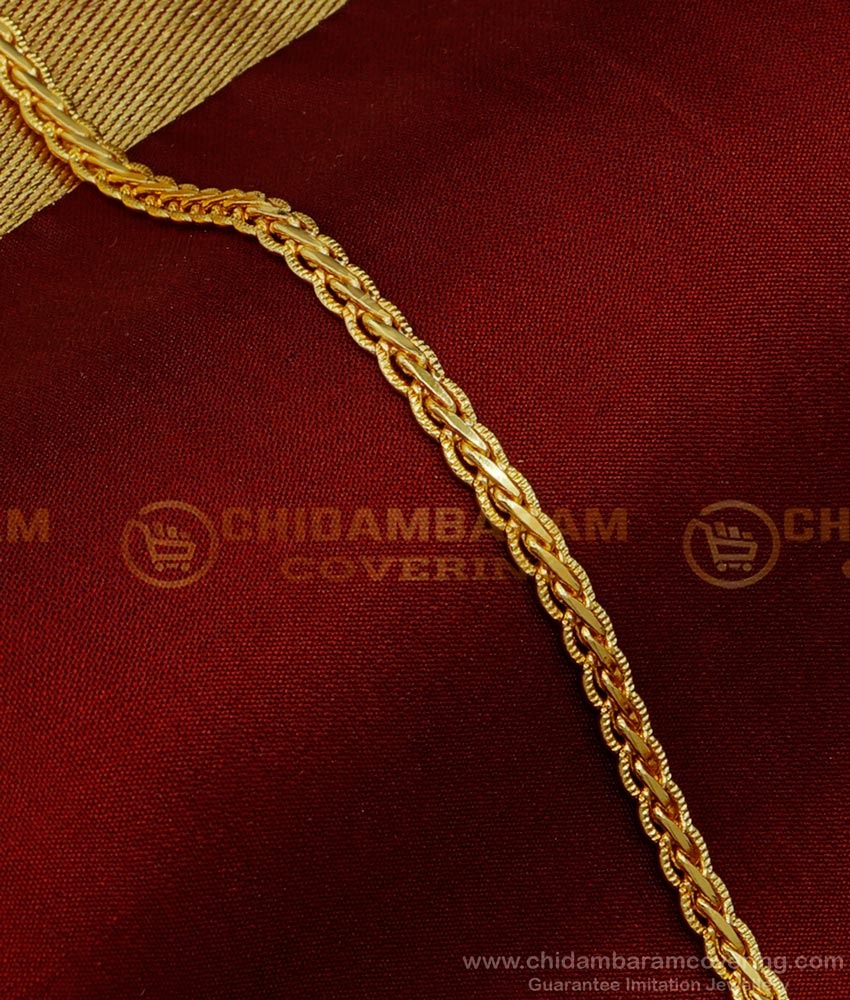 BCT166 - Gold Plated Jewellery Thin Gold Bracelet for Men 