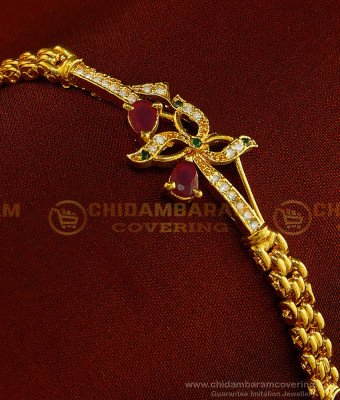 BCT175 - New Watch Type Chain Ad Stone Flower Design Bracelet for Ladies Buy Imitation Jewellery