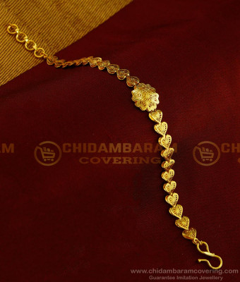 BCT177 - One Gram Gold Pretty Heart Design Light Weight Bracelet Design for Women