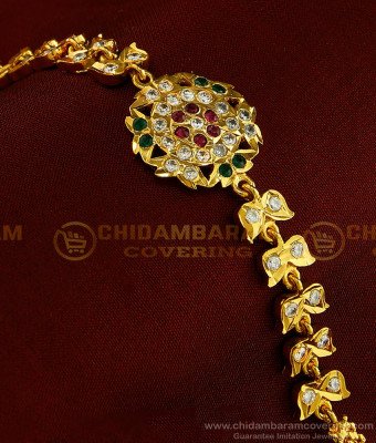 BCT181 - Five Metal Multi Stone Flower Design Bracelet Impon Bracelet for Women