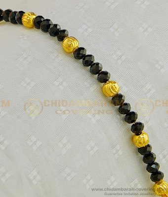 BCT183 - Beautiful Kids Bracelet Gold Plated Black Beads with Gold Balls Hand Bracelet For Boy Baby