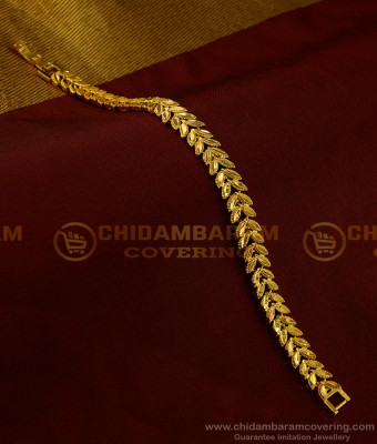 BCT189 - Beautiful Real Gold Style Leaf Design Thick Bracelet Gold Covering Jewelry Online  