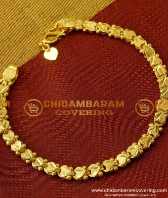 BCT020 - Women’s Gold Plated Heart Link Design Bracelet Buy Online 