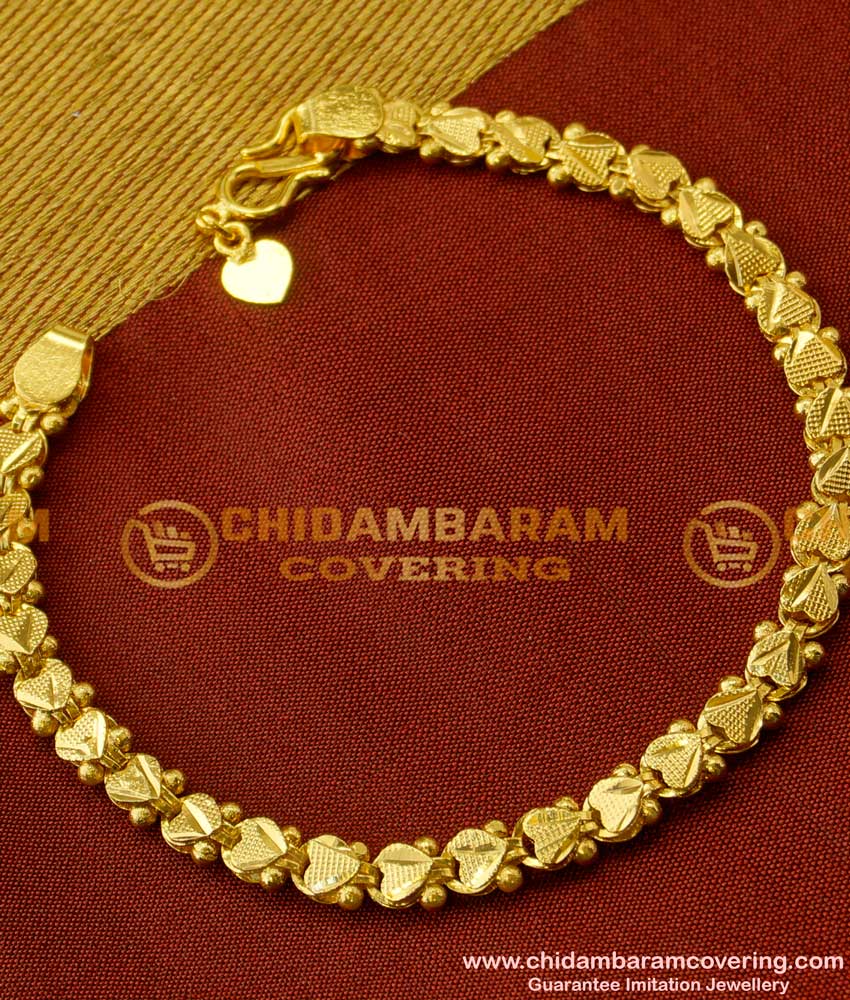 BCT020 - Women’s Gold Plated Heart Link Design Bracelet Buy Online 