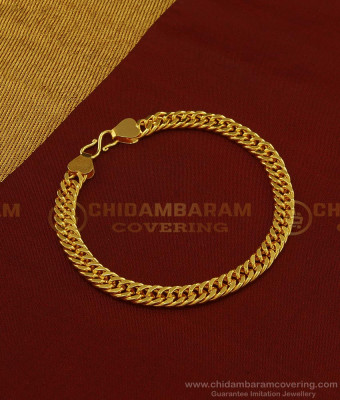 BCT201 - 5.5 Inch Real Gold Bracelet Design One Gram Gold Plated Cuban Link Chain Solid Bracelet  