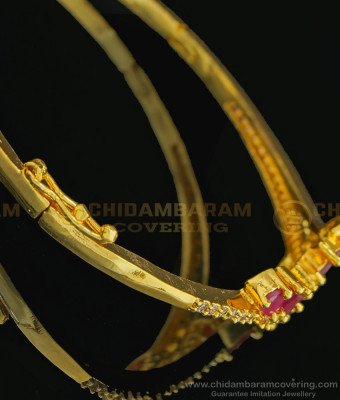 BCT205 - 2.6 size One Gram Gold Covering Bangle Type Gold Kappu Design Bracelet Collections