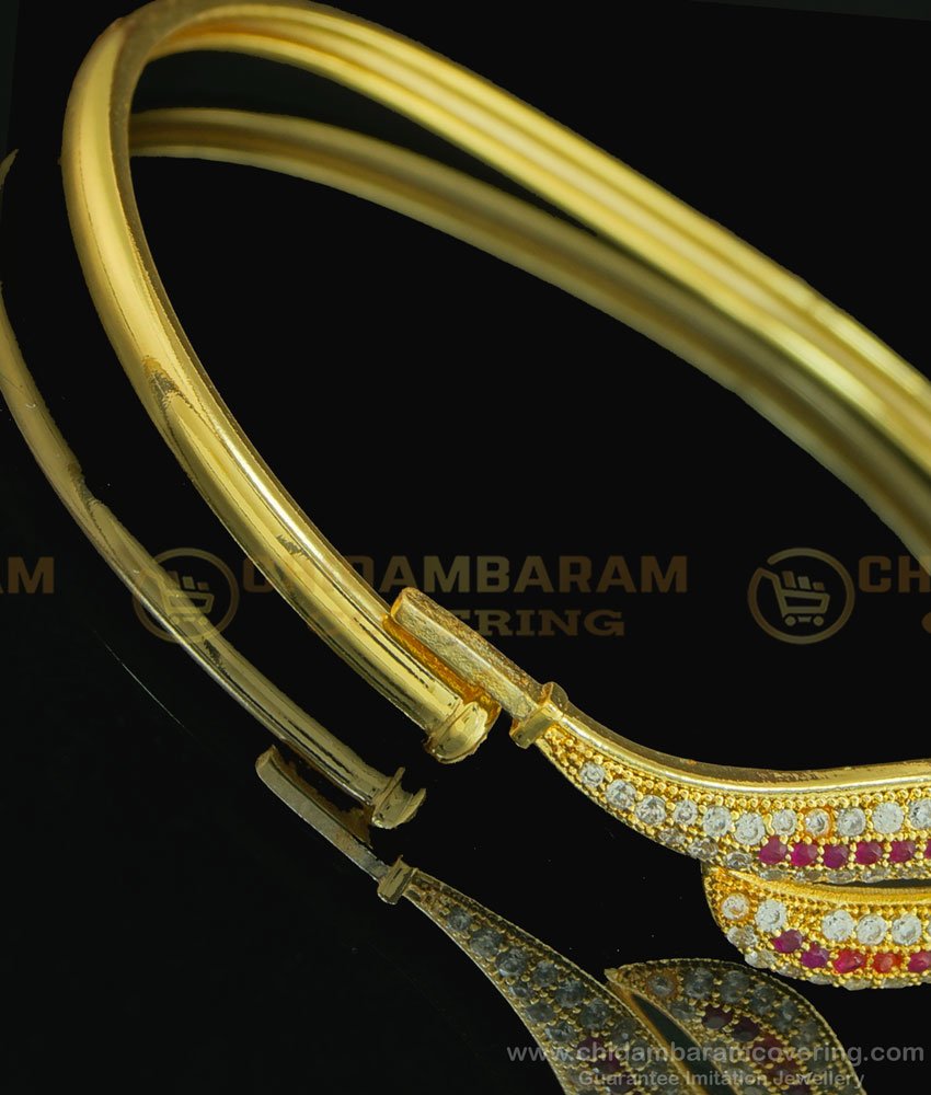BCT208 - 2.6 size Latest Designer White Stone Cubic Zirconia Slim Kappu Bracelet for Female  