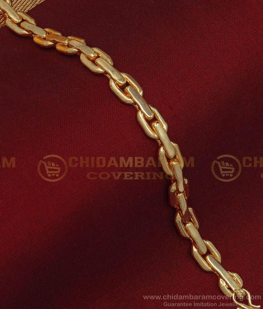 BCT213 - One Gram Guaranteed Gold Style Thick Chain Bracelet for Men 