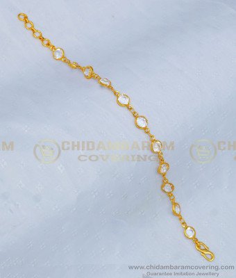 BCT218 - Unique Gold Style Light Weight White Stone Ladies Bracelet Buy Online
