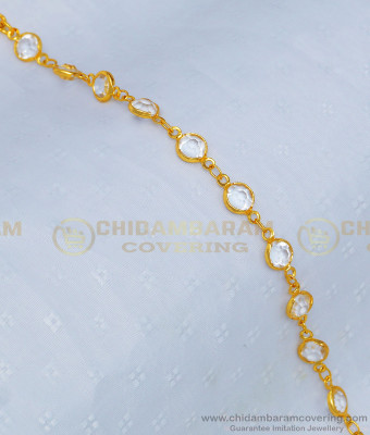BCT218 - Unique Gold Style Light Weight White Stone Ladies Bracelet Buy Online