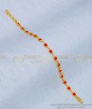 BCT220 - Latest Orange Color Stone Daily Wear Simple Gold Thin Bracelet for Ladies 