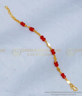 BCT223 - Beautiful Gold Plated Light Weight Red Crystal Hand Bracelet for Teenage Girls 