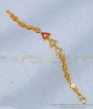 BCT226 - New Triangle Shape Ruby and White Stone Stylish Gold Bracelet Designs for Girls 
