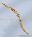 BCT227 - Latest American Diamond Multi Stone Triangle Shape Bracelet Gold Designs Buy Online