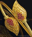 BCT230 - 2.6 Size Trendy Ruby Stone Leaf Design Gold Kappu Bangles Online 