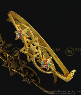 BCT233 - 2.4 size Latest Star Design Openable Gold Kappu Bracelet for Girls 