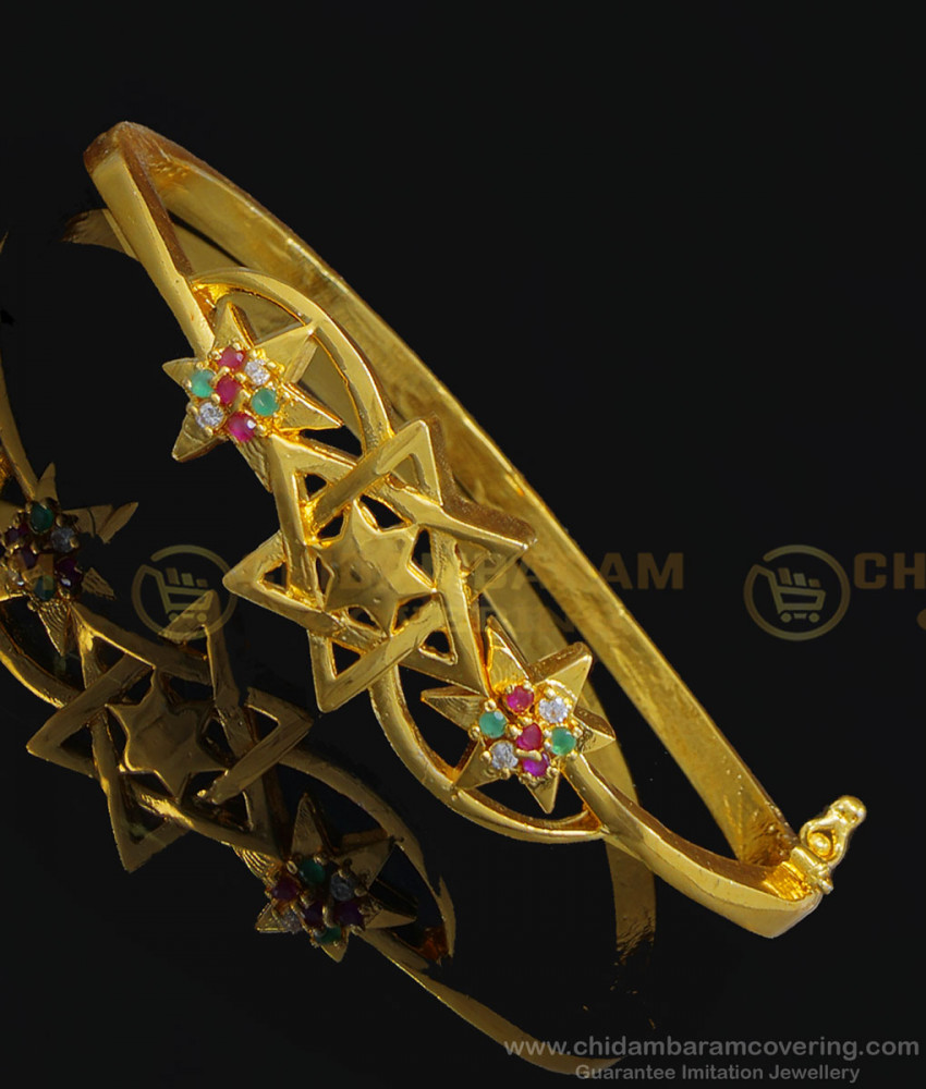 BCT233 - 2.4 size Latest Star Design Openable Gold Kappu Bracelet for Girls 