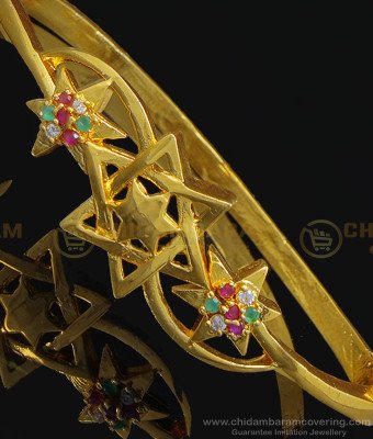 BCT233 - 2.4 size Latest Star Design Openable Gold Kappu Bracelet for Girls 