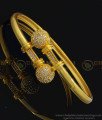 BCT237 - 2.6 Size Real Gold Design White Stone Kada Bracelet One Gram Gold Jewellery Online 
