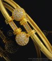 BCT237 - 2.6 Size Real Gold Design White Stone Kada Bracelet One Gram Gold Jewellery Online 
